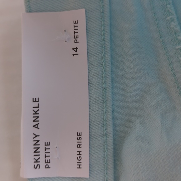 NWT Loft Button Fly High Rise Skinny Ankle Mom Jeans 14P Green - Picture 5 of 16